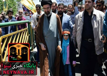 حضور فرزند رهبر معظم انقلاب در راهپیمایی روز جهانی قدس
